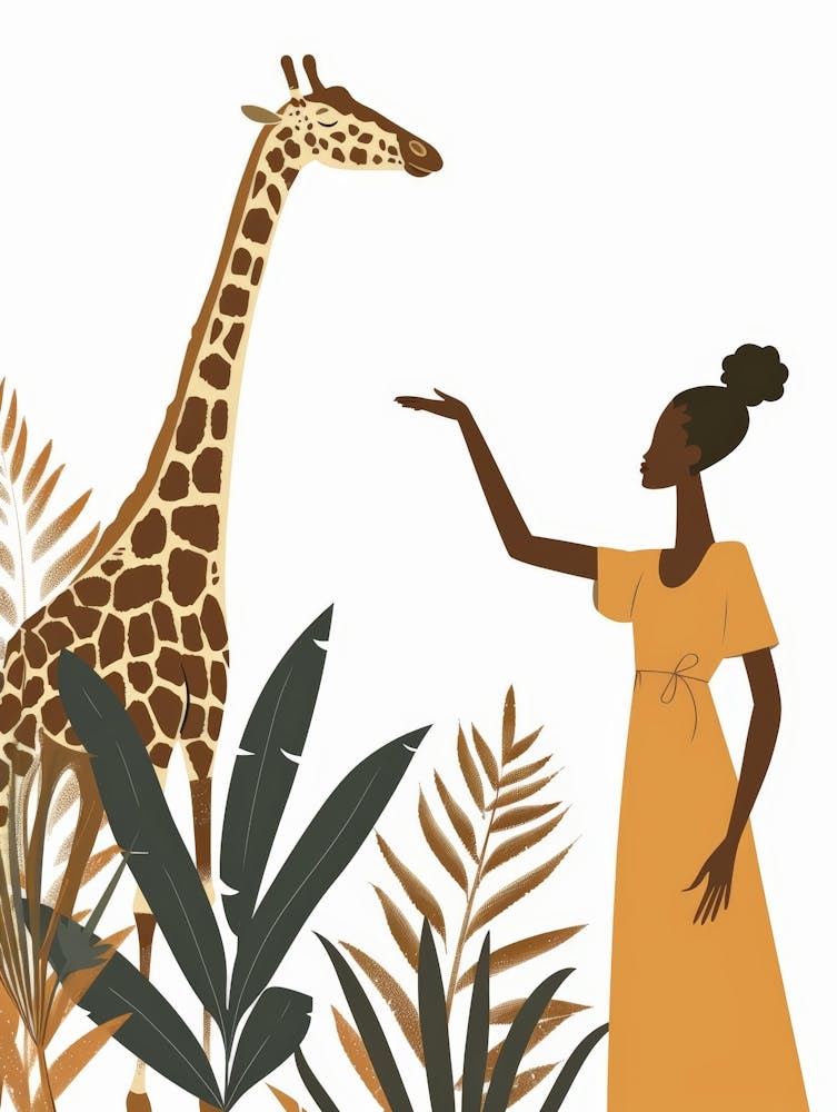 Giraffe und Frau 1