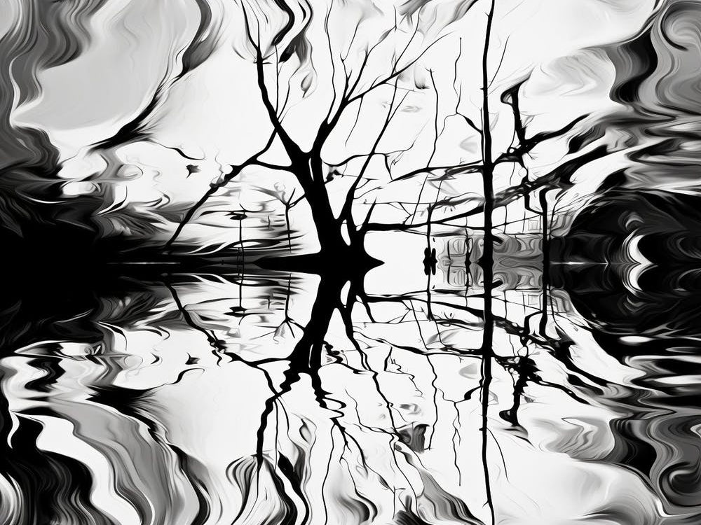 Reflection Abstract Black And White 8