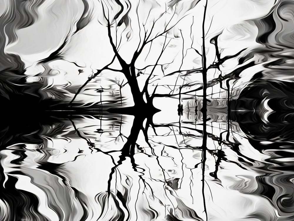 Reflection Abstract Black And White 8