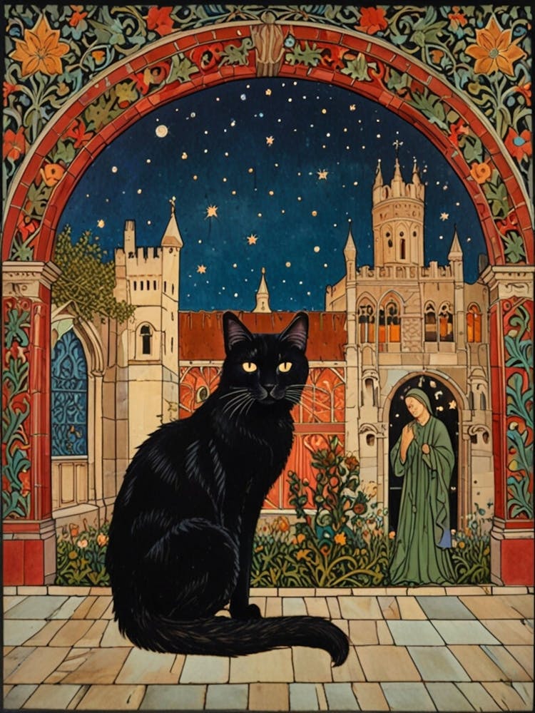 William Morris Cat In The Night 1