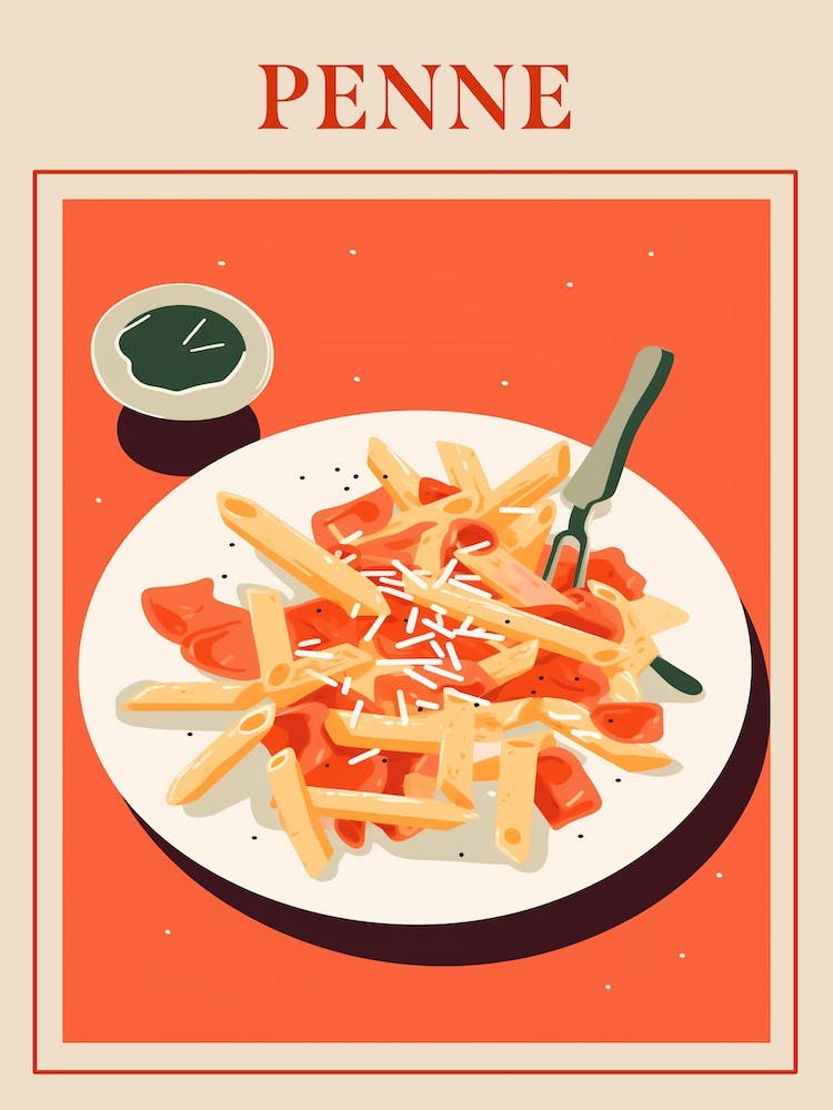 Penne Alla Vodka 2 Italienisches Pasta-Poster