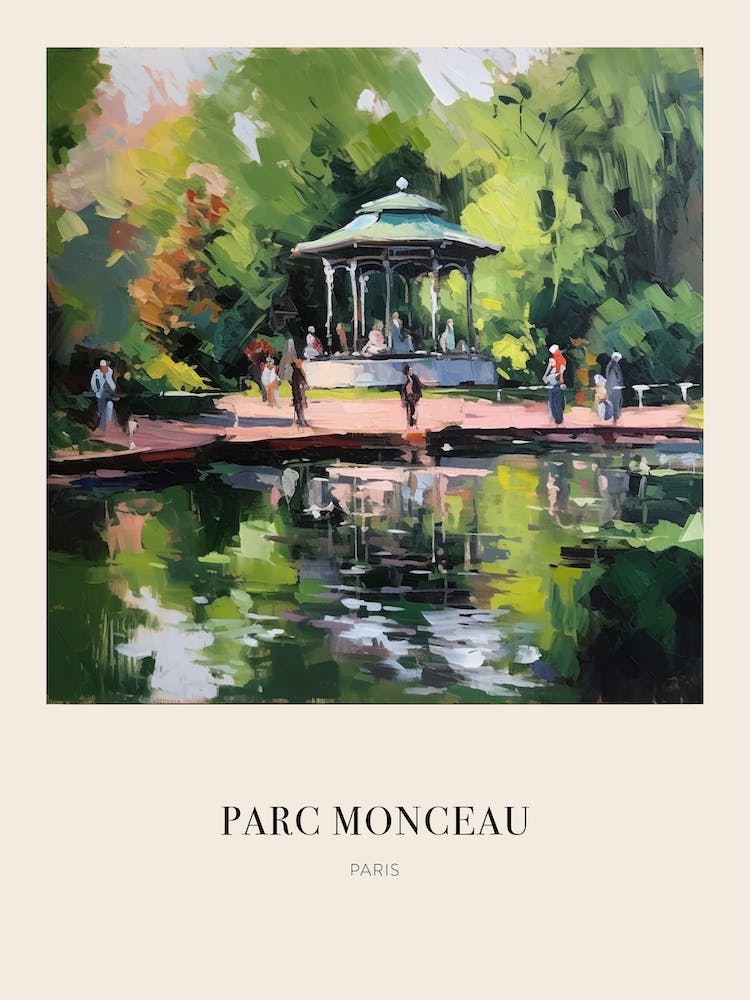 Parc Monceau Paris Frankreich 3 Vintage Cézanne inspiriertes Poster