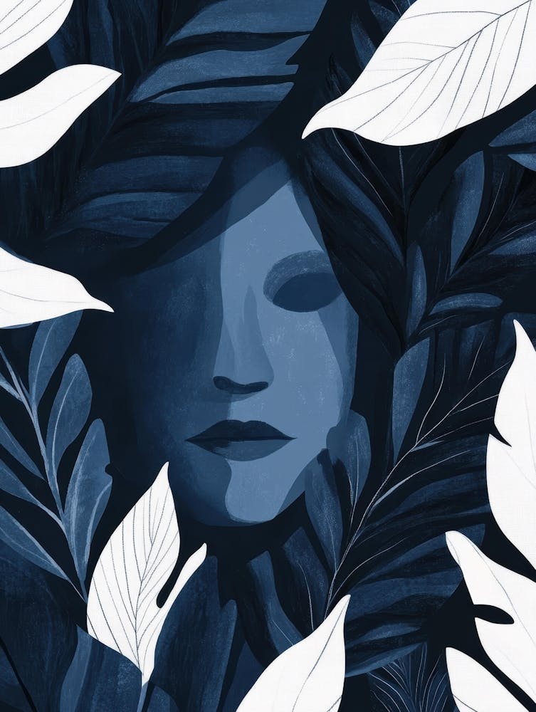 Woman Surrounded By Leaves