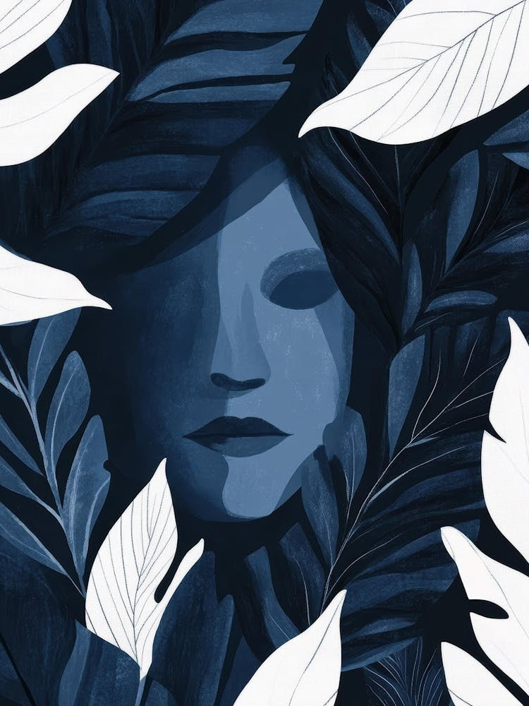Woman Surrounded By Leaves