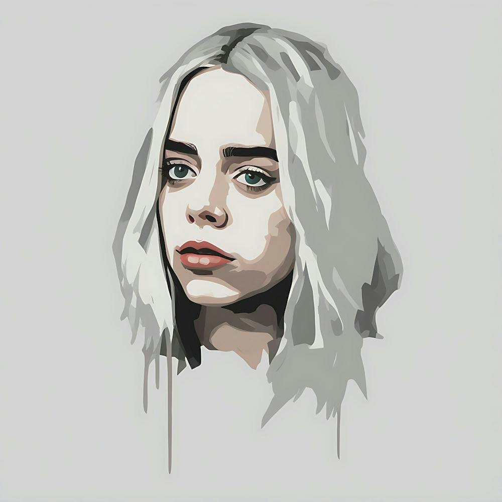 Portrait Of A Girl with grey hair