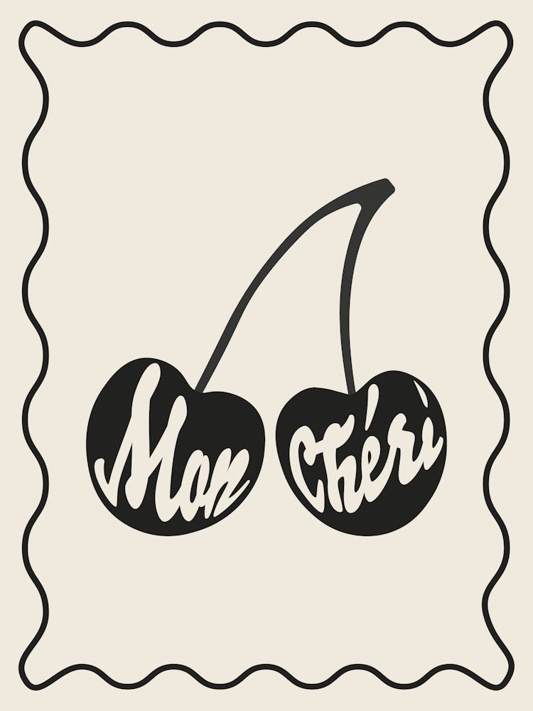 Mon Cheri Cherry black and cream Love