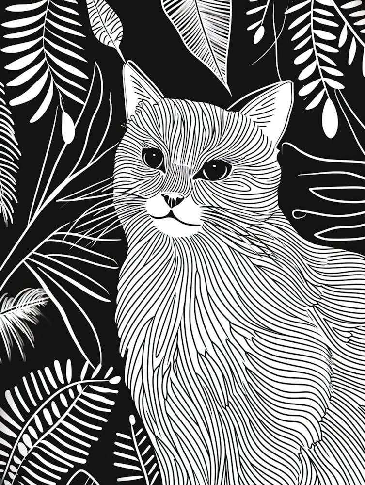 Himalayan Cat Minimalist Illustration 1