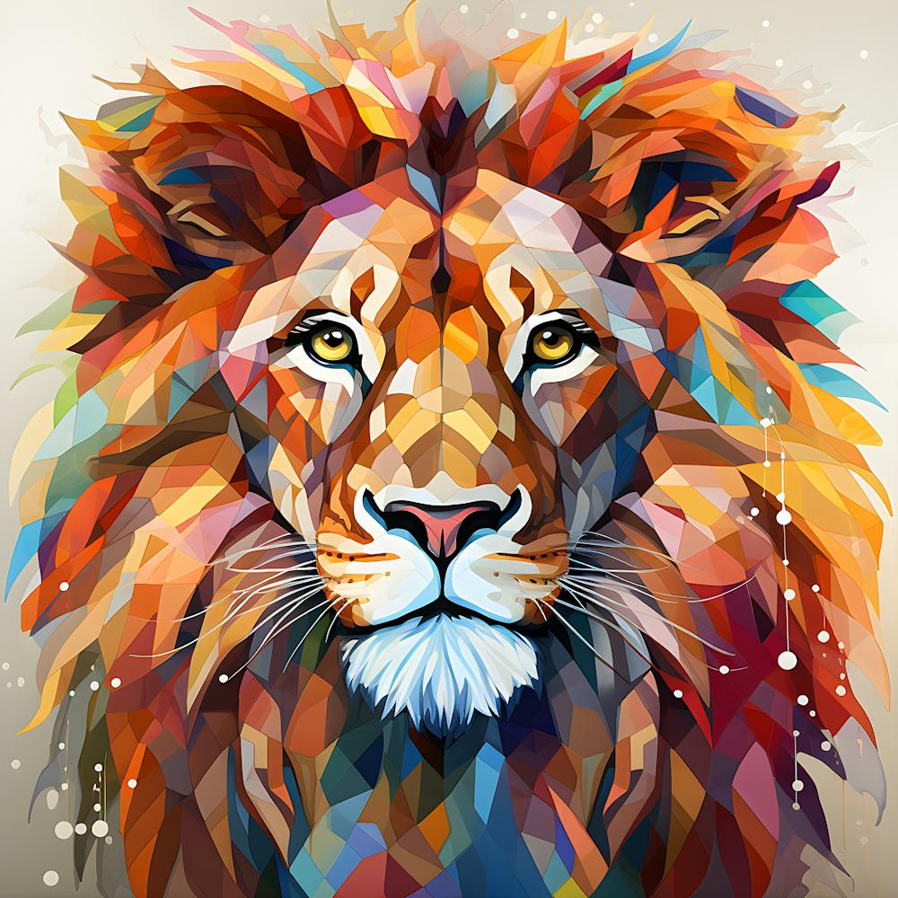 Majestic Lion Face: Powerful Wildlife Art