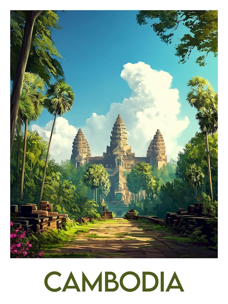 Affiche de voyage Cambodia