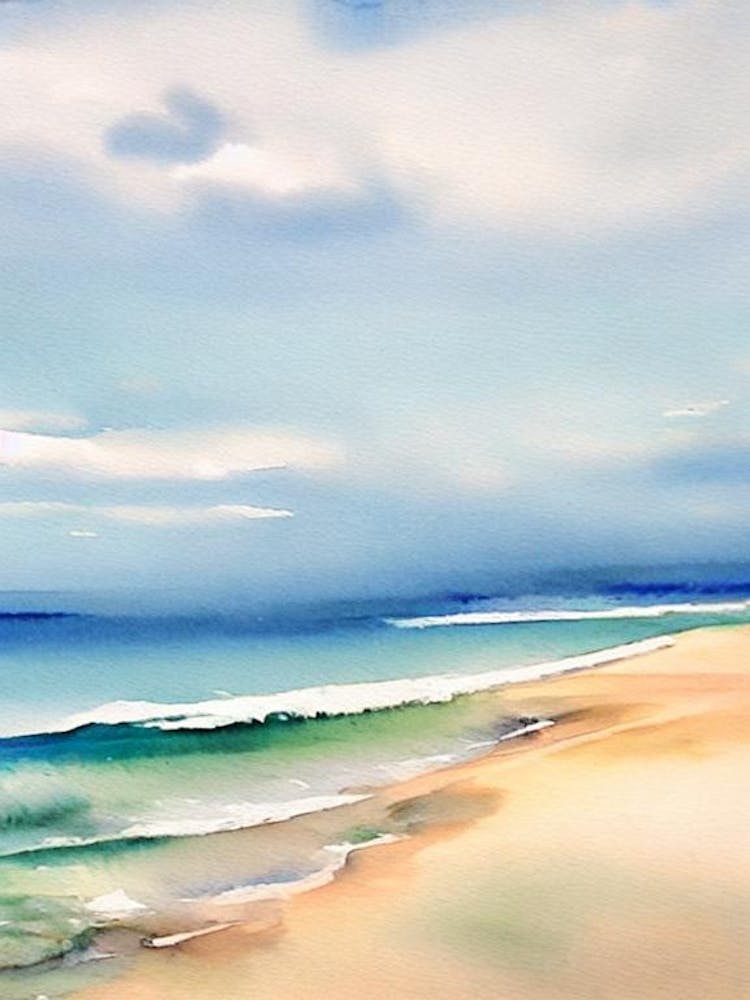 Shelly Beach, Australia Watercolour