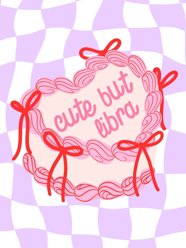 Cute But Libra Heart Cake