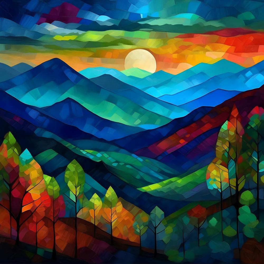 Great Smoky Mountains National Park ,Picasso painting style