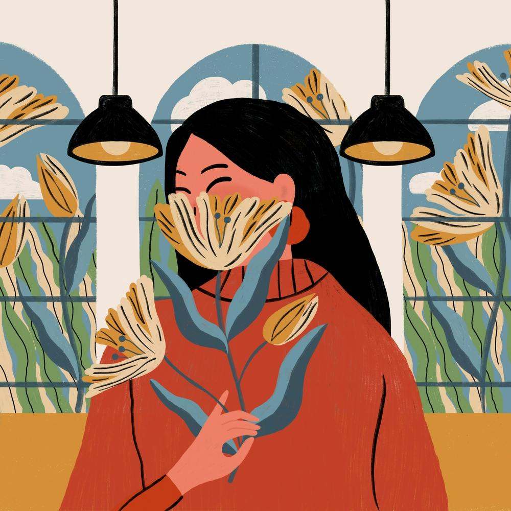 Verliebtes Mädchen Quadrat