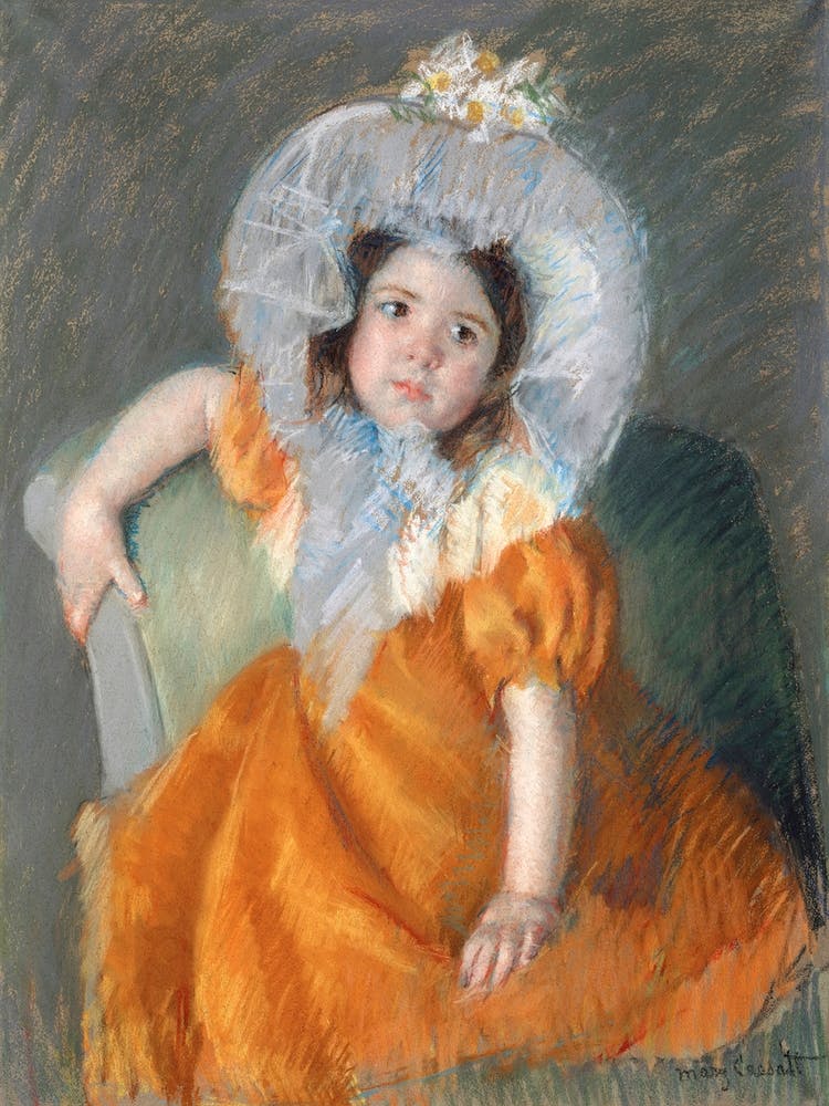 Margot In Orange Dress (1902), Mary Cassatt