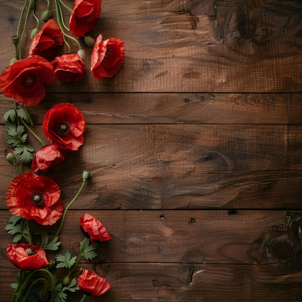 Anzac Day Wooden Table From Above Banner Texture 1718