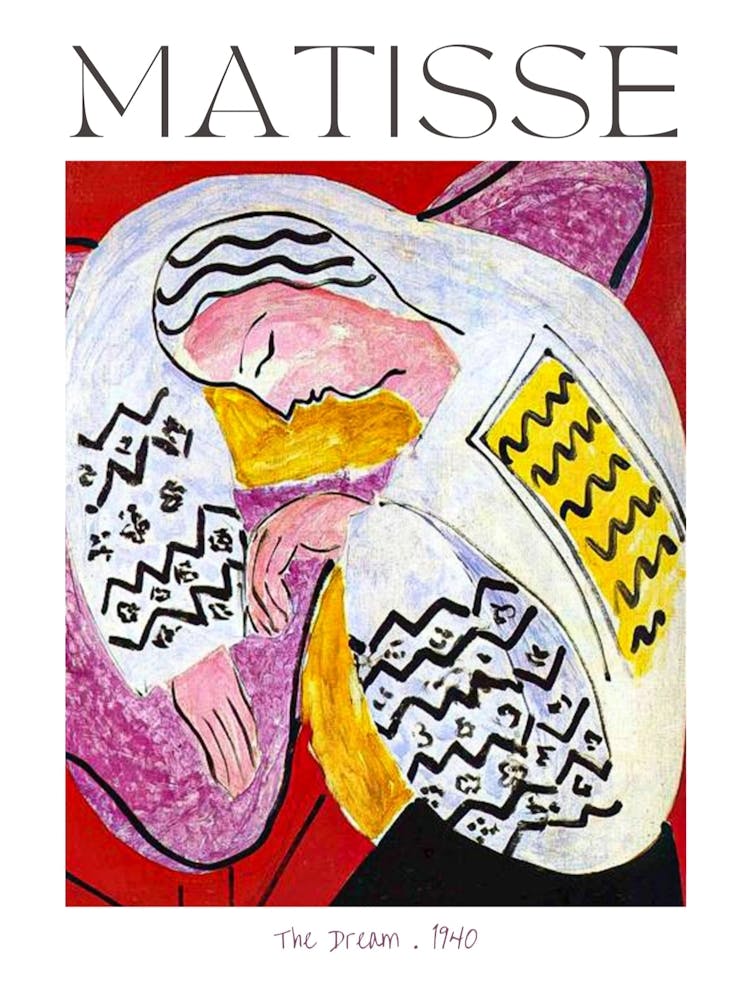 Henri Matisse The Dream 1940 Abstract Vibrant High Resolution Poster Original Version of Print HD