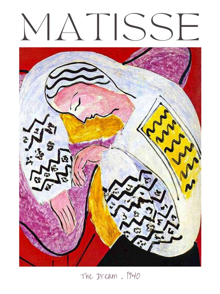 Henri Matisse The Dream 1940 Abstract Vibrant High Resolution Poster Original Version of Print HD