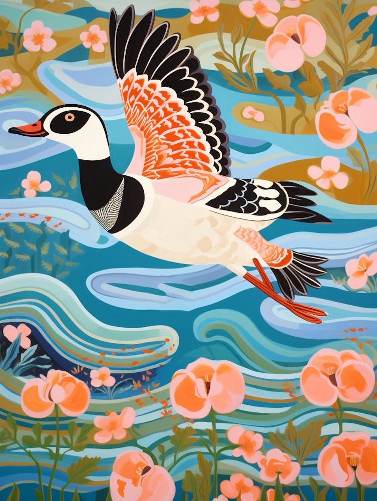 Maximalist Bird Painting Bufflehead 2