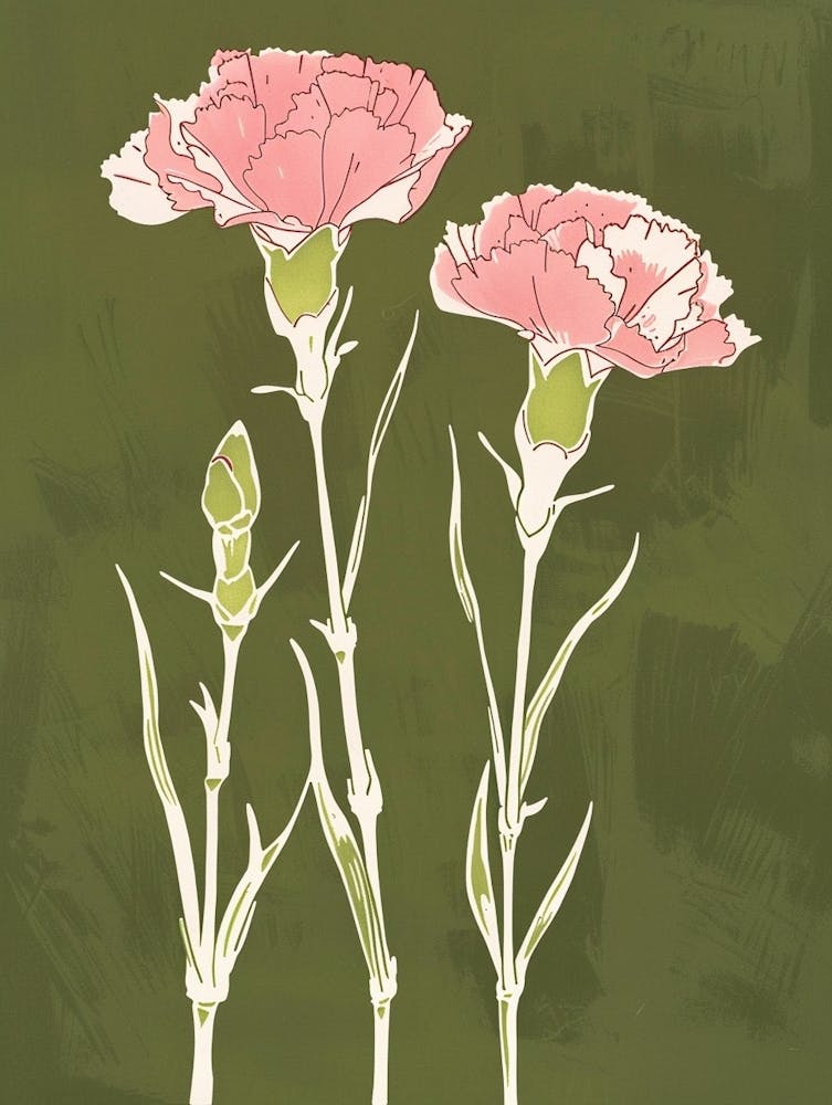 Pink & Green Carnation 3