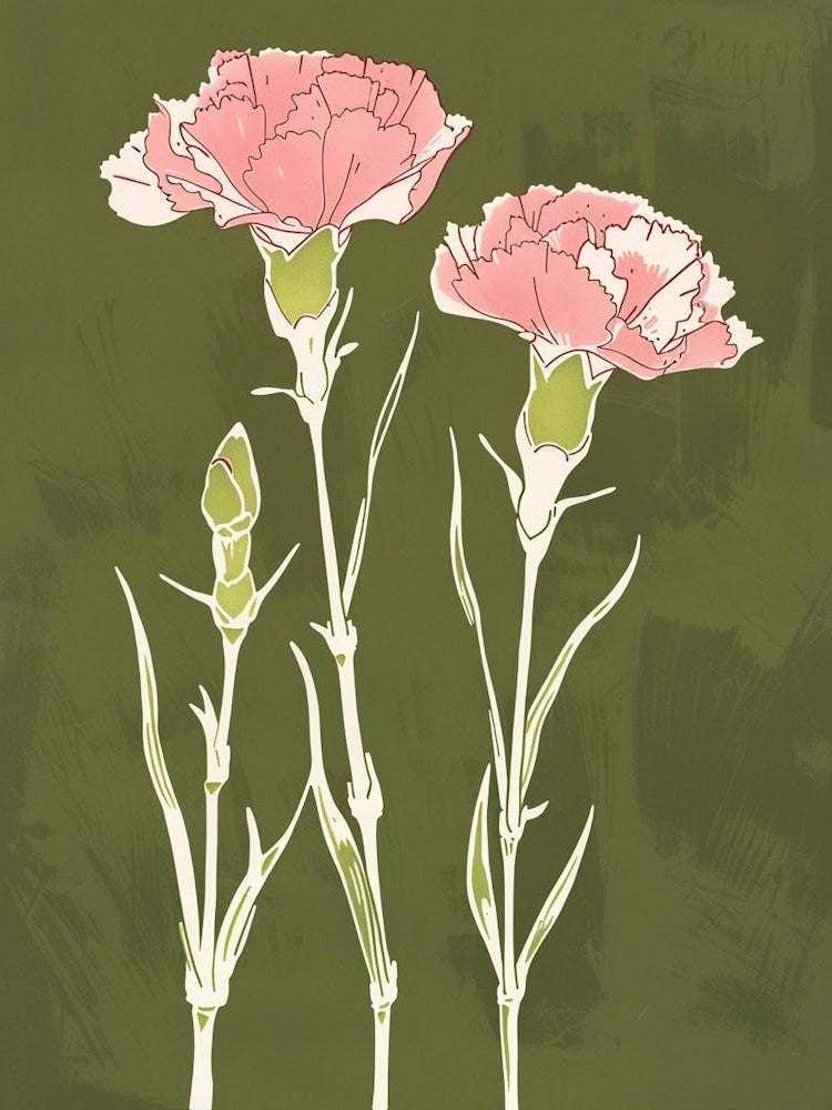 Pink & Green Carnation 3