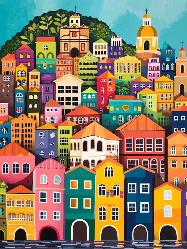 Kitsch Colourful Rio De Janeiro Cityscape 4