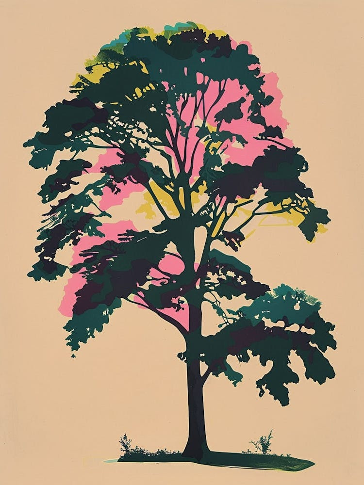 Beech Tree Colourful Illustration 3