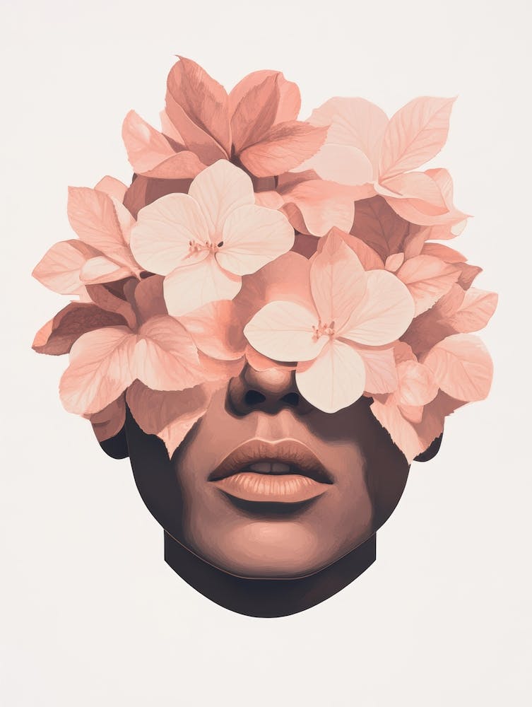 Woman With Flowers On Her Face 4