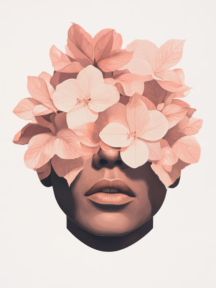 Woman With Flowers On Her Face 4