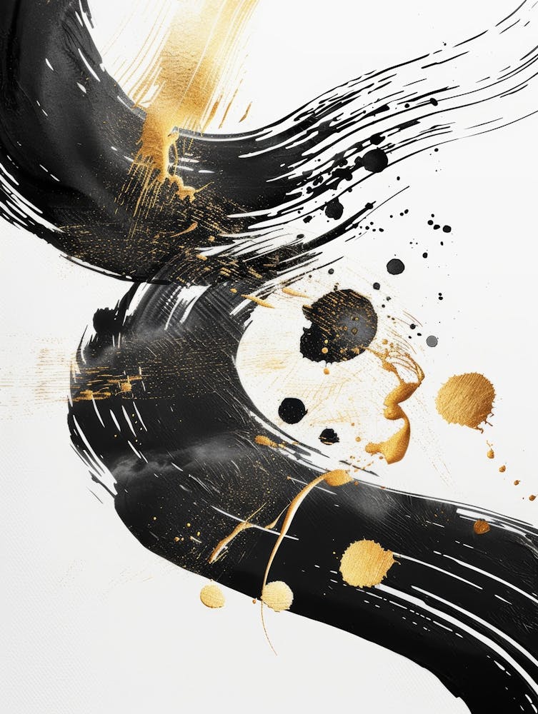 Gold And Black Canvas Print 38