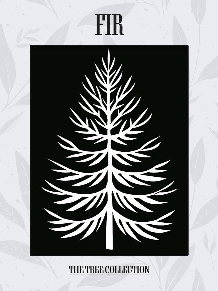 Fir Tree Simple Geometric Nature Stencil 1 Poster