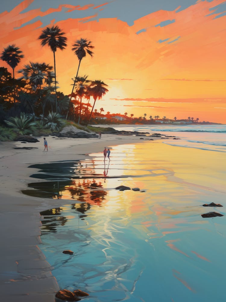 A Vibrant Painting Of Emu Point Beach Australia 2