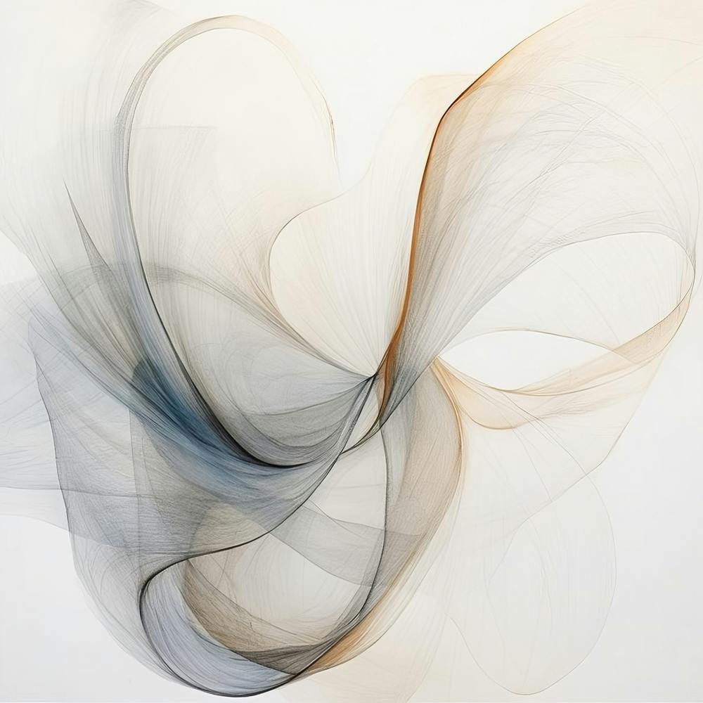 Abstract Organic Minimalist Gray Brown Splash In Muted Colors 1