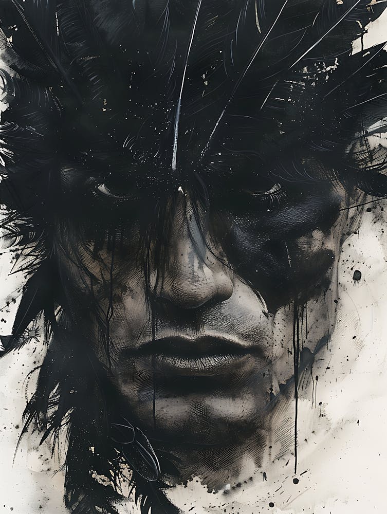 Whimsical Dark Feathers Man 16