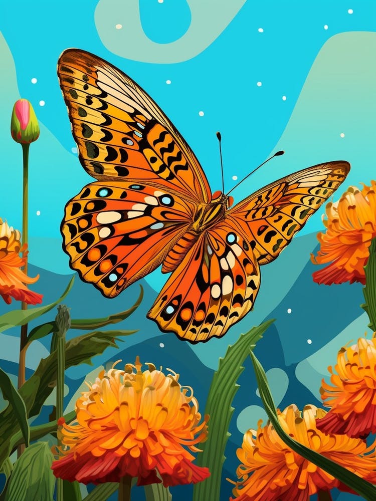 Pop Art Fritillary Butterfly 1
