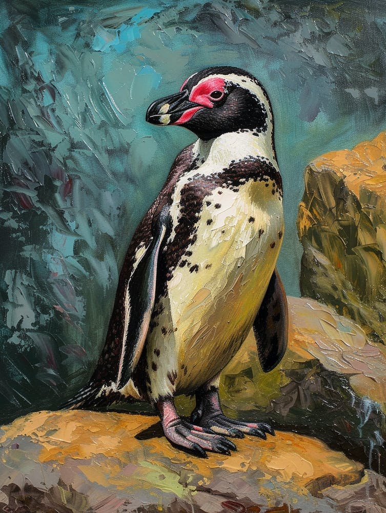 African Penguin Cooper Bay Oil Painting 4
