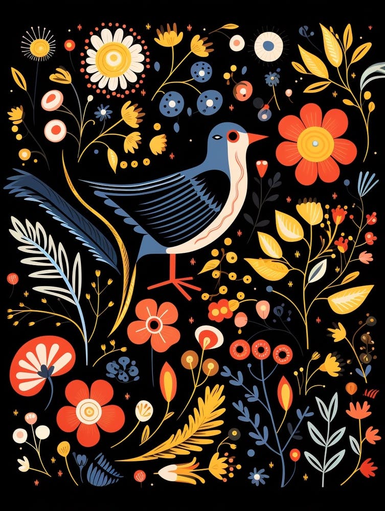 Folk Bird Illustration Dipper 2