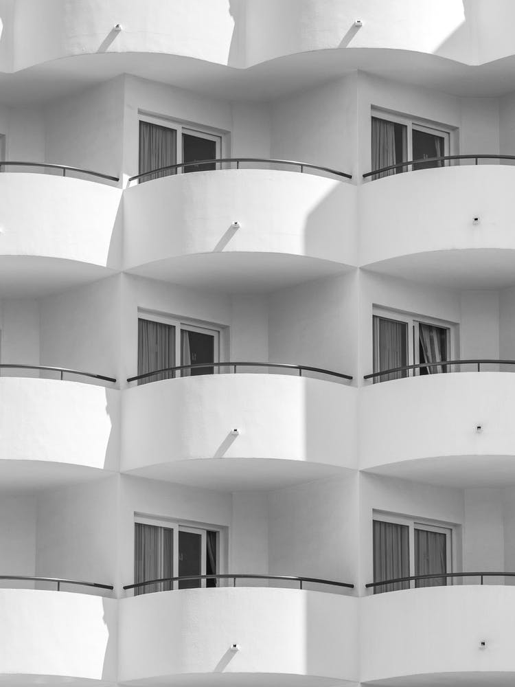 Balconies Of A Hotel Mallorca Spain