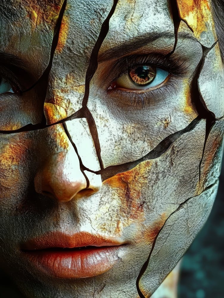 Woman With A Cracked Face