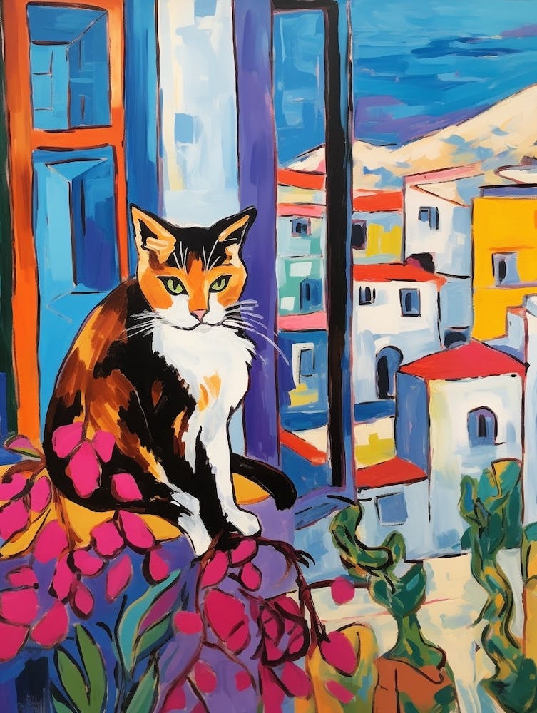 Painting Of A Cat In Nicosia Cyprus 2
