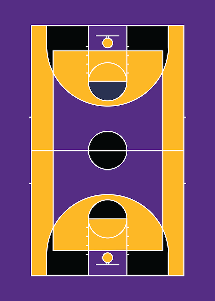 Lila-Gelber Basketball
