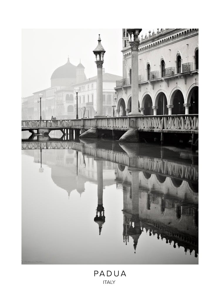 Poster Of Padua, Italy, Black And White Analogue Photography 1