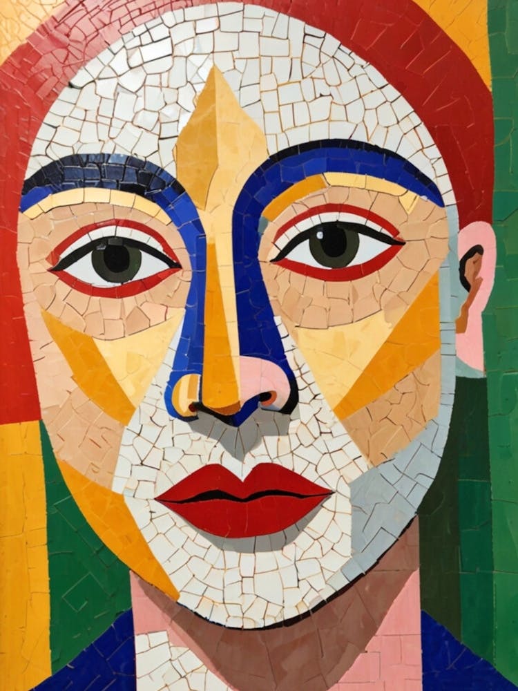 Mosaic Portrait Of A Woman 1