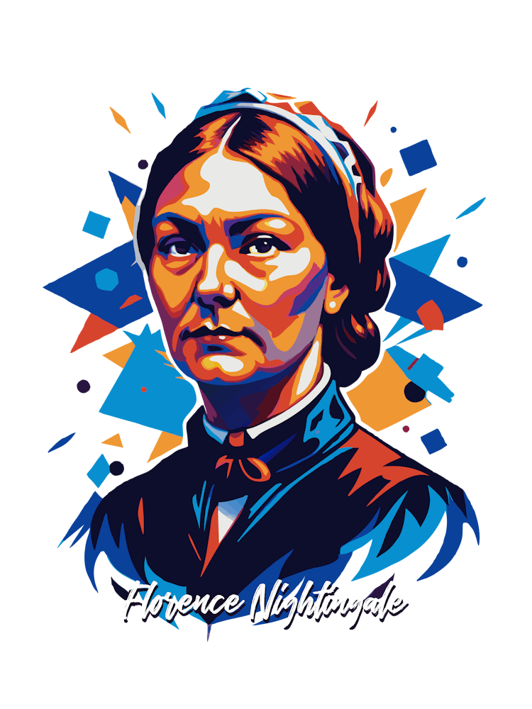 Florence Nightingale 02 Portrait WPAP Pop Art