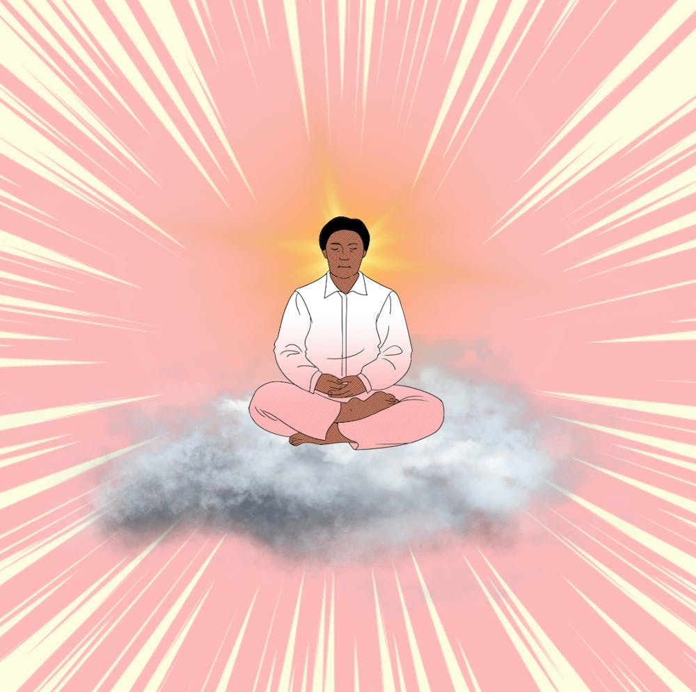 Meditate in The Clouds - Pink/Grey/Yellow