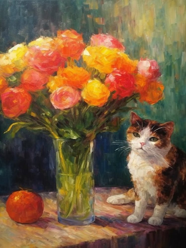 Ranunculus With A Cat 4