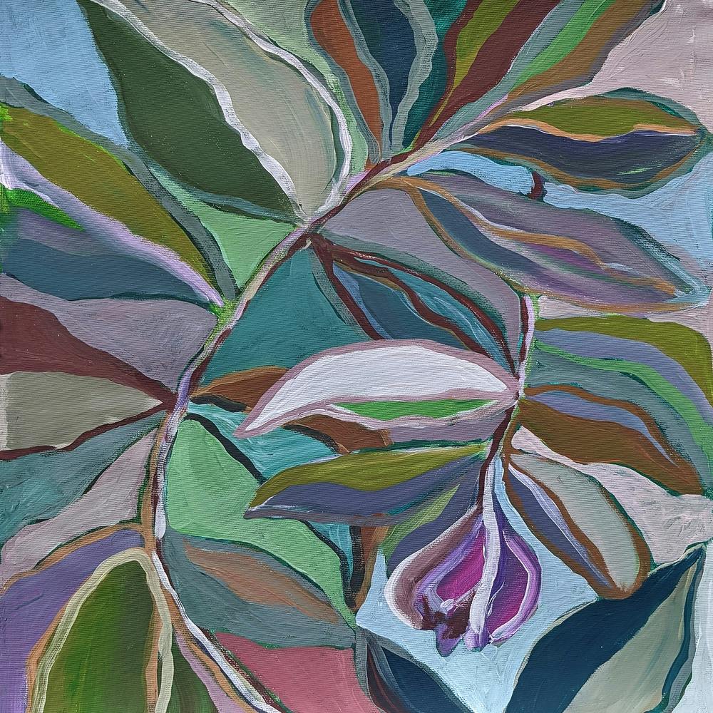 Acrylic painting of leaves