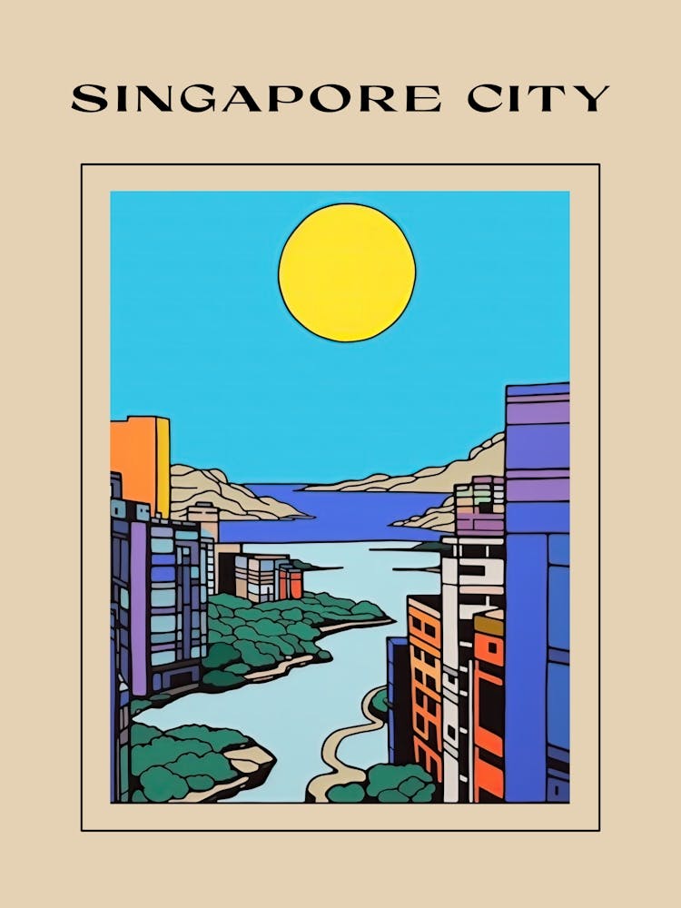 Minimal Design Style Of Singapore City, Singapore 2 Poster