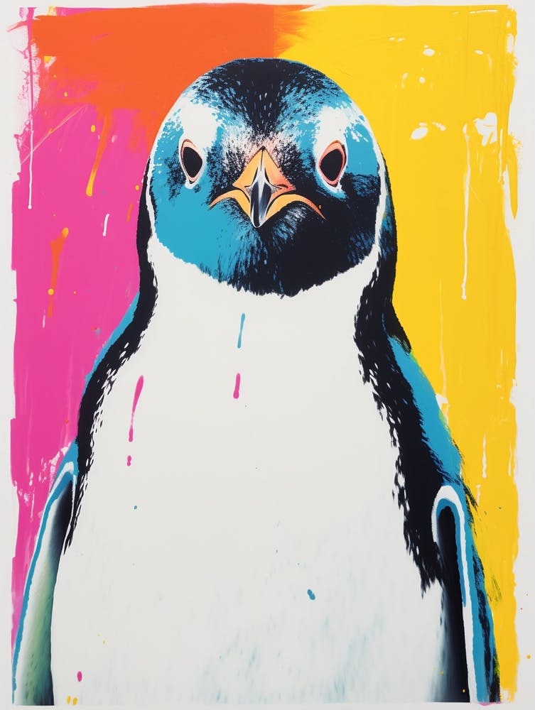 Andy Warhol Style Bird Penguin 2