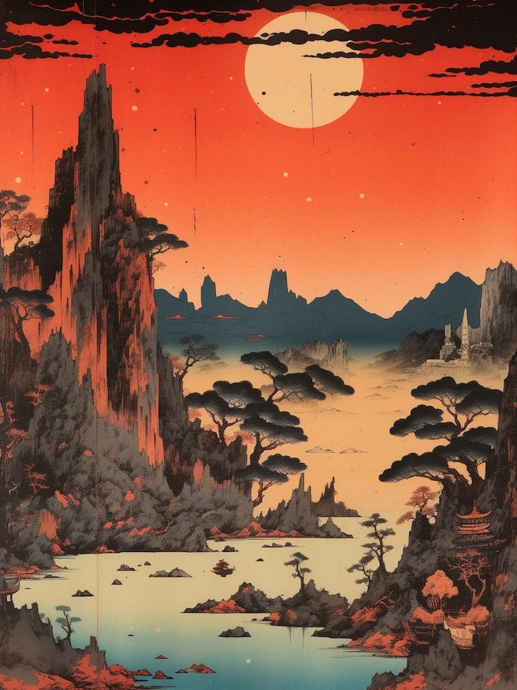 Sado Island, Japan Vintage Travel Art 4