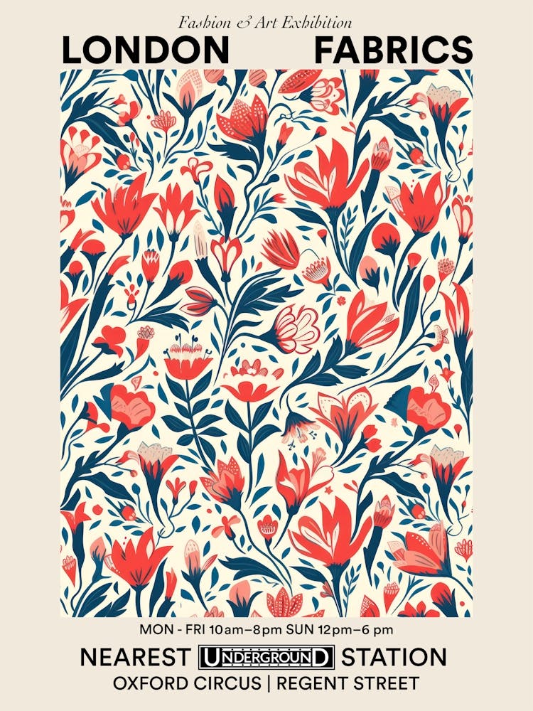 Poster Flower Jubilee London Fabrics Floral Pattern 3